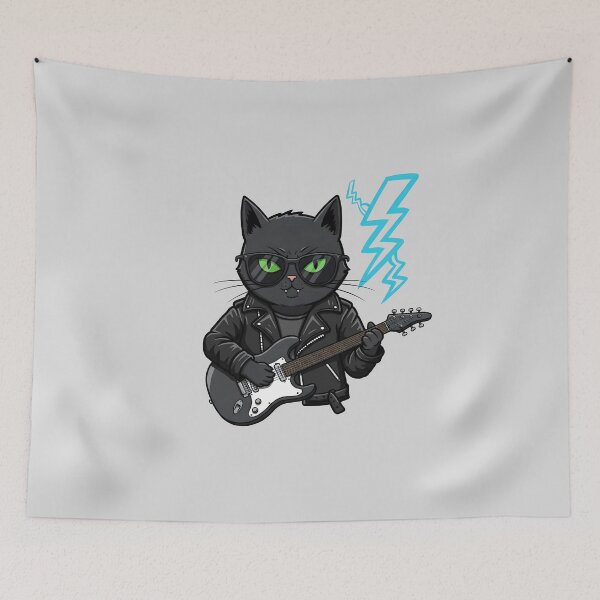 Item preview, Badass Cat Rock Band Leader – The Frontman Feline designed and sold by Meow Cat.