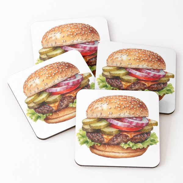 Item preview, Juicy Cheeseburger Watercolor Art  designed and sold by Olive and Lily Delights.