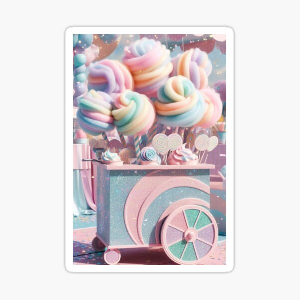 Item preview, Pastel Sweets Cotton Candy Summer Carnival Cart designed and sold by DreamSculptress.