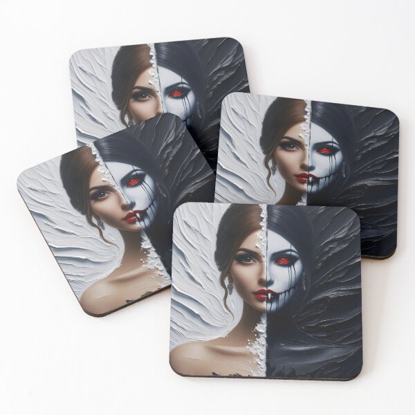 Item preview,  Duality-the innocent and the vampire-black and white designed and sold by GothicRubette.