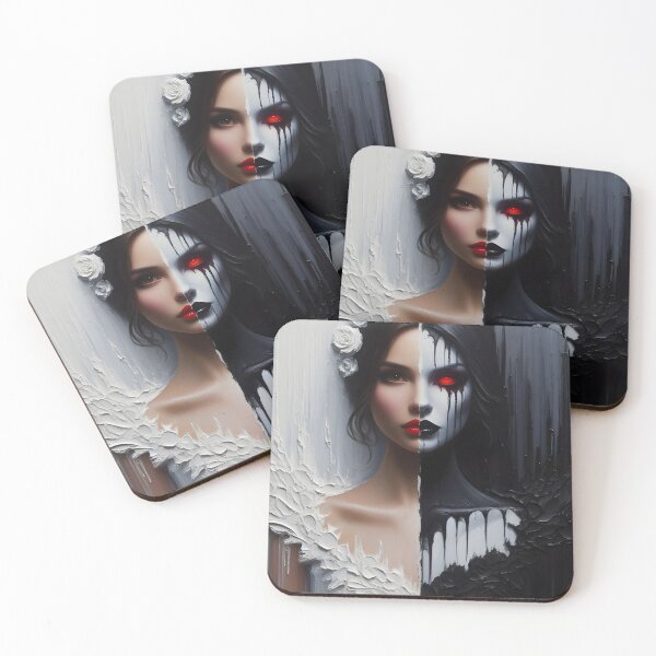 Item preview, Duality-the innocent and the vampire-black and white designed and sold by GothicRubette.