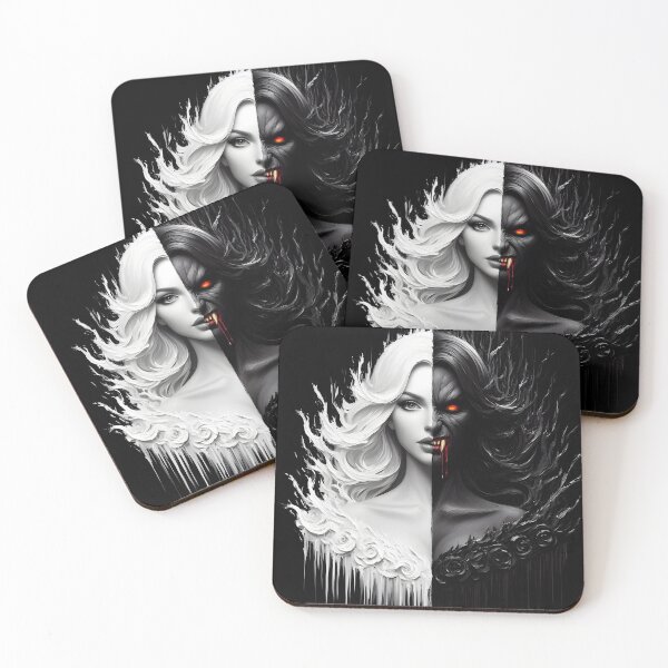 Item preview, Duality-the innocent and the vampire-black and white designed and sold by GothicRubette.
