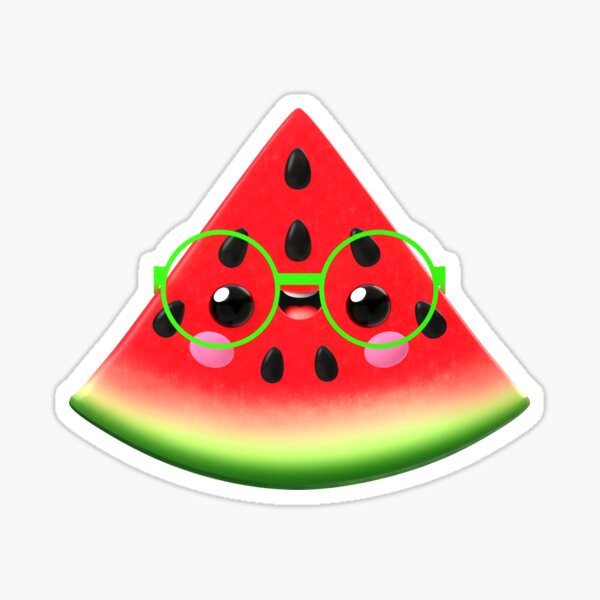Cute Smiling Watermelon - Kawaii Dancing Fruit for Kids Sticker