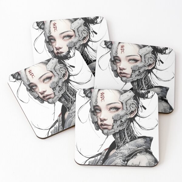 Item preview, Monochrome Japanese Cyborg designed and sold by Duck Dive Workshop.