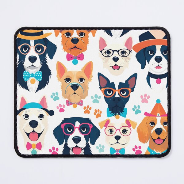 Item preview, Whimsical Cartoon Dogs in Colorful Accessories designed and sold by Prithbyshop.
