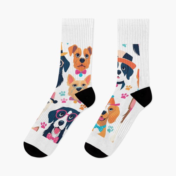 Item preview, Whimsical Cartoon Dogs in Colorful Accessories designed and sold by Prithbyshop.