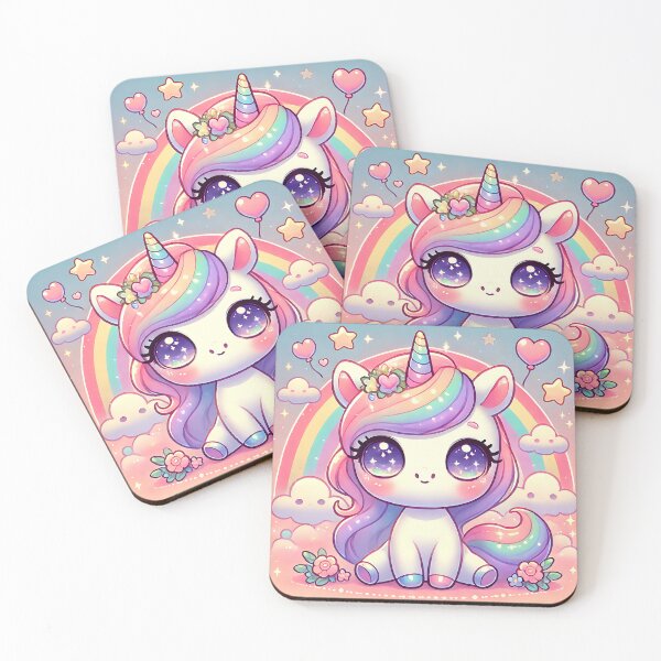 Item preview, Cute Unicorn with rainbow mane and tail designed and sold by SwiftEagleFly.