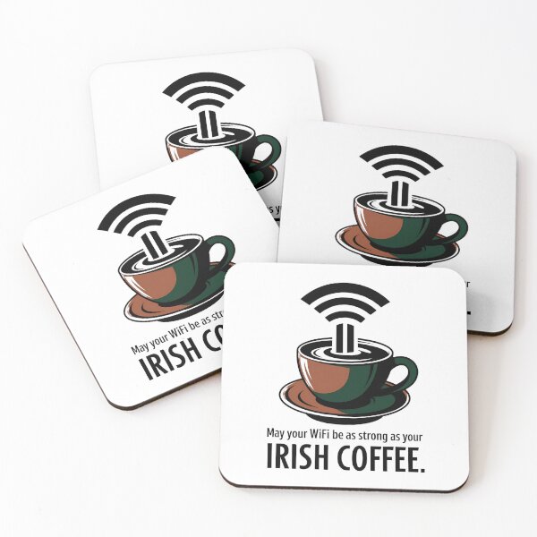 Item preview, May Your WiFi Be as Strong as Your Irish Coffee – Funny St. Patrick’s Day Tech Geek designed and sold by CuteDesignables.