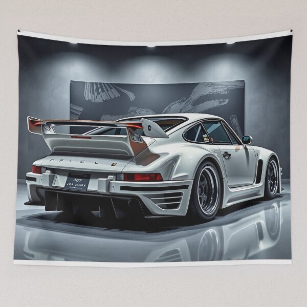 Item preview, Porsche in white with body kit and artwork designed and sold by Salimgor Hangaround Music.