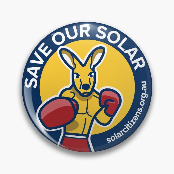 Item preview, Save Our Solar pinbadge designed and sold by SolarCitizens.