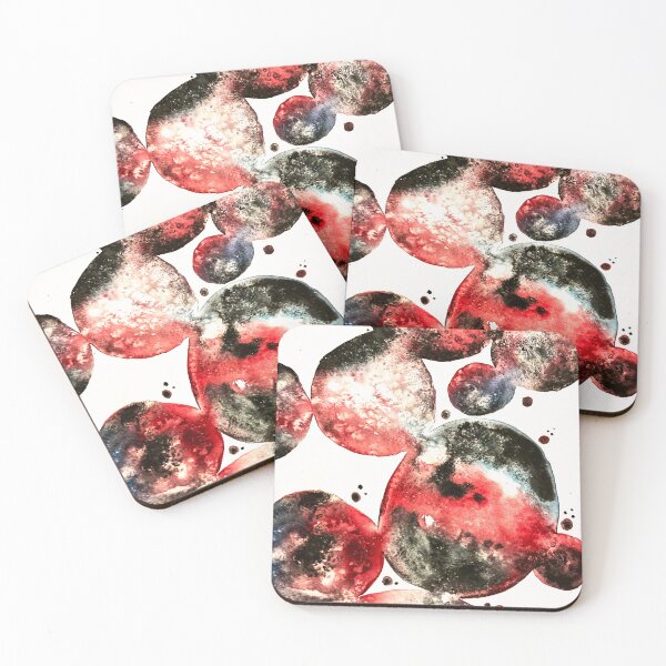 Item preview, Calming red blue and black Abstract circles designed and sold by trossi.