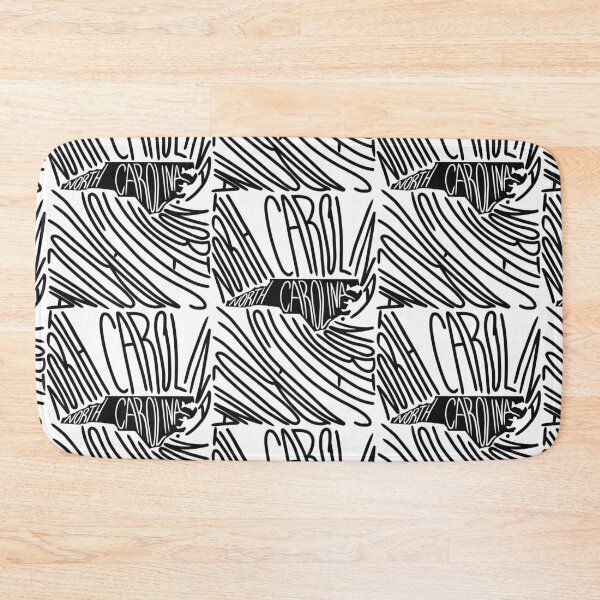 Item preview, North Carolina State - NC Map and Flag - Black and White - Typography USA America Old North State designed and sold by Ranggasme.