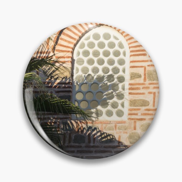 Item preview, Unusual Window with Palm Fronds and Ornate Masonry designed and sold by Georgia Mizuleva.