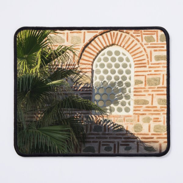 Item preview, Unusual Window with Palm Fronds and Ornate Masonry designed and sold by Georgia Mizuleva.