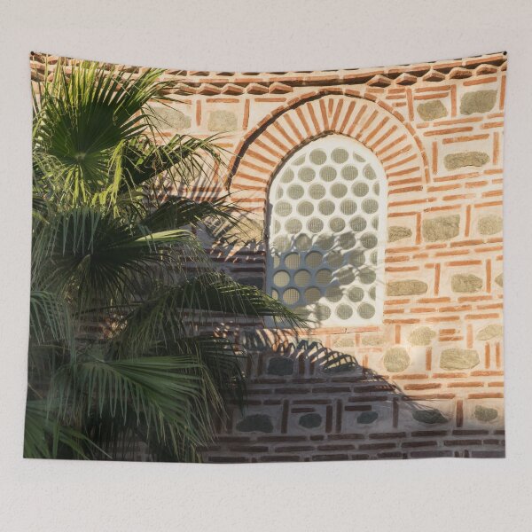 Item preview, Unusual Window with Palm Fronds and Ornate Masonry designed and sold by Georgia Mizuleva.