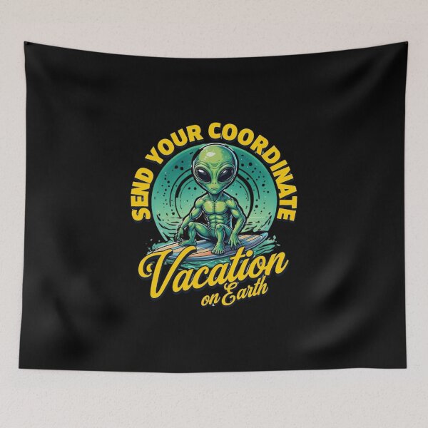 Item preview, Vibrant Cartoon Alien Surfing in a Cosmic Background – Fun Sci-Fi Space Adventure designed and sold by Colorful-Garden.