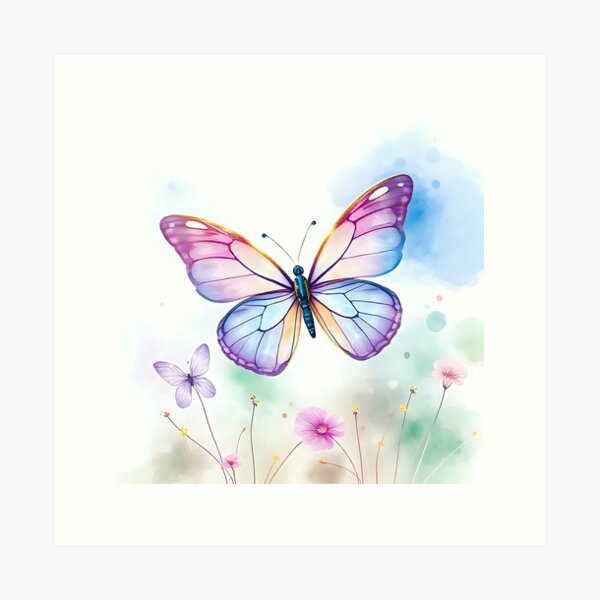 Aperçu de l'œuvre Motif aquarelle papillon créée et vendue par Shirtastically.