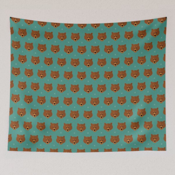 Item preview, Bear heads on blue designed and sold by reneesillus.