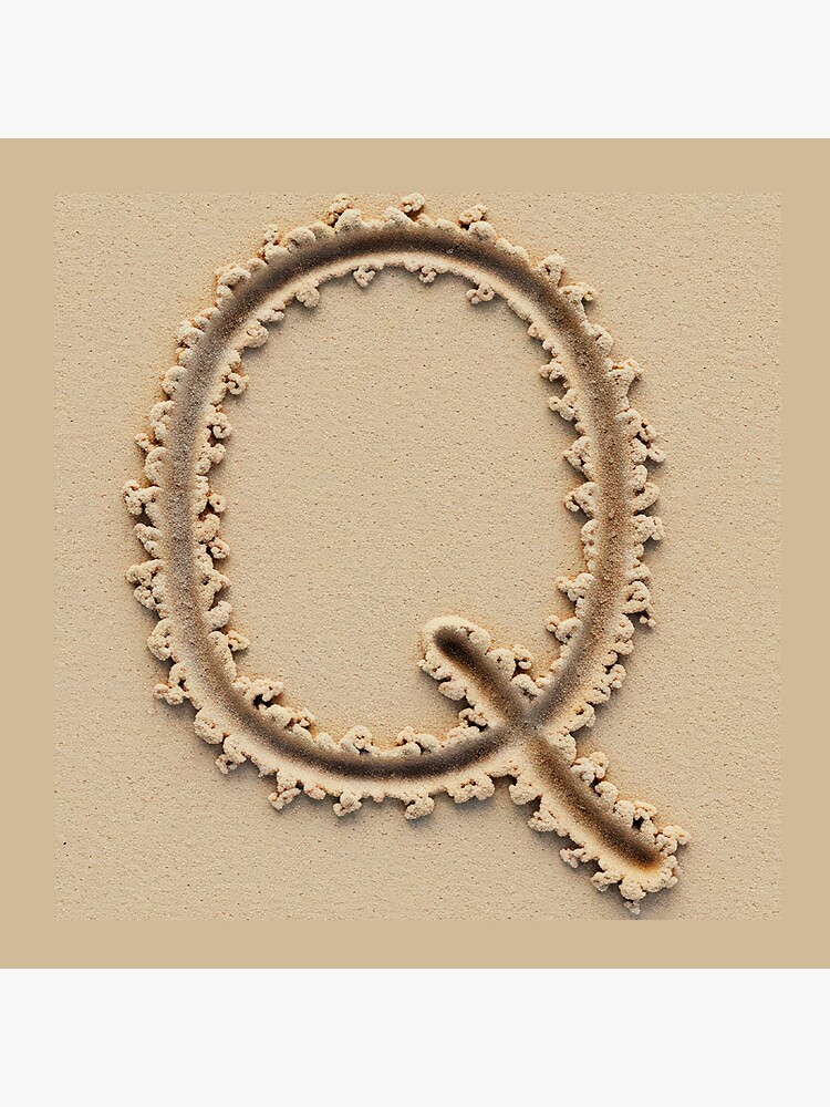 Thumbnail 4 of 4, Pillow, SAND LETTER Q designed and sold by Art-type.
