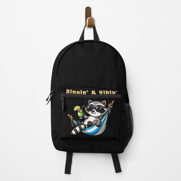 Item preview, "Sippin’ & Vibin’"  Relax like this raccoon: sunglasses on, cocktail in hand, and all the worries of the world left far behind designed and sold by All-Of-Art.