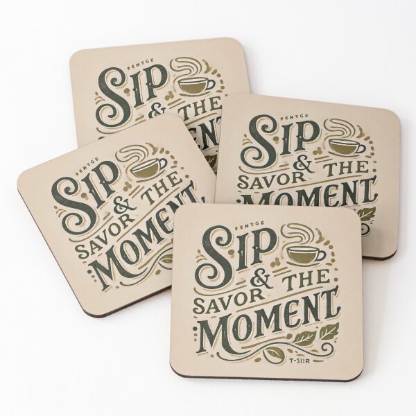 Item preview, Sip and savor the tea moment with brown background designed and sold by Nimkaew.