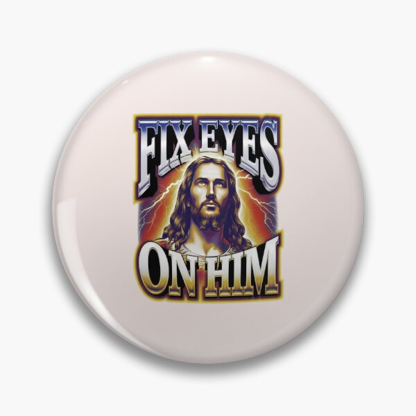 Item preview, Fix Eyes on Him – Heb. 12:2 Bootleg Jesus Quotes designed and sold by  KnitLuv.