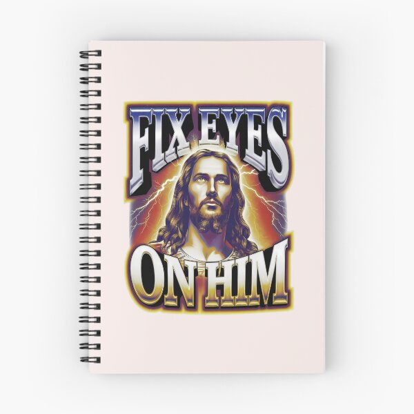 Item preview, Fix Eyes on Him – Heb. 12:2 Bootleg Jesus Quotes designed and sold by  KnitLuv.
