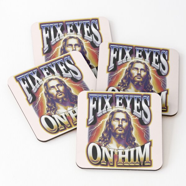 Item preview, Fix Eyes on Him – Heb. 12:2 Bootleg Jesus Quotes designed and sold by  KnitLuv.