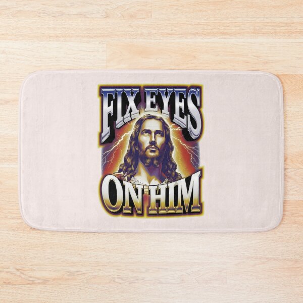 Item preview, Fix Eyes on Him – Heb. 12:2 Bootleg Jesus Quotes designed and sold by  KnitLuv.