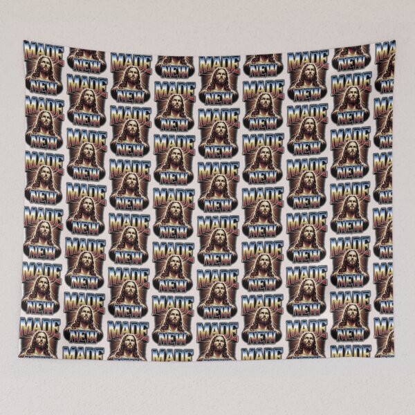 Item preview, Made New – 2 Cor. 5:17 Bootleg Jesus Quotes designed and sold by  KnitLuv.