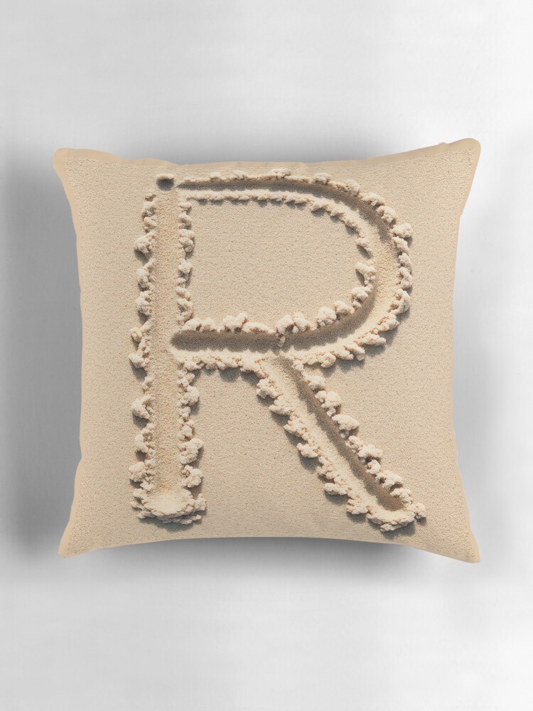 Thumbnail 3 of 4, Pillow, SAND LETTER R designed and sold by Art-type.