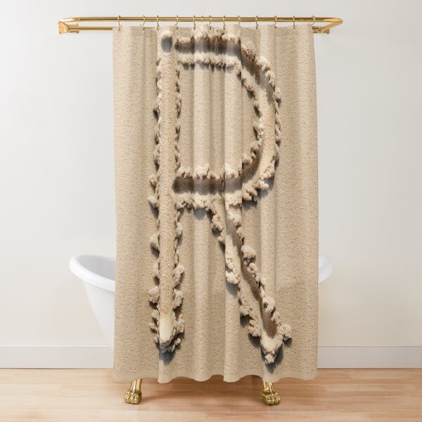SAND LETTER R Shower Curtain