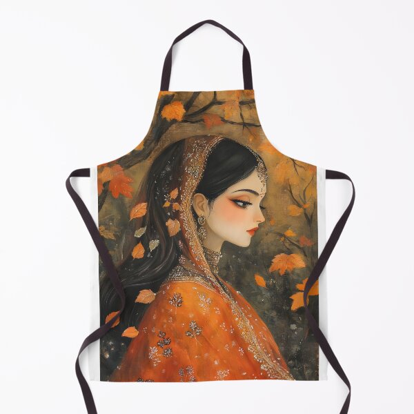 Item preview, Elegant woman adorned in autumnal-themed attire. designed and sold by Artessie.