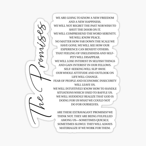 Item preview, The AA Promises Twelve Steps Addiction Recovery Sobriety designed and sold by SimplyDefined.