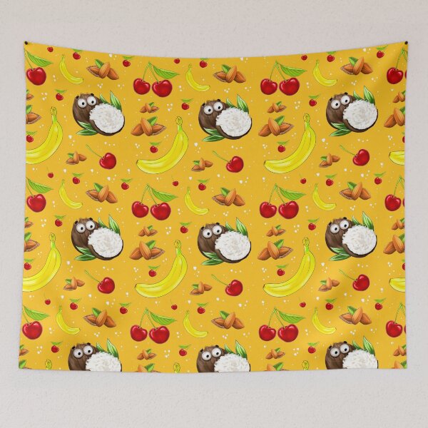 Item preview, Funny fruit salad yellow print designed and sold by Valentina-ty.