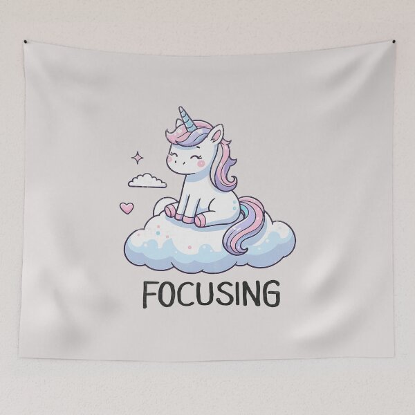 Item preview, Focusing at the office - Sleeppy Unicorn designed and sold by AwesomeBeyondLimits.