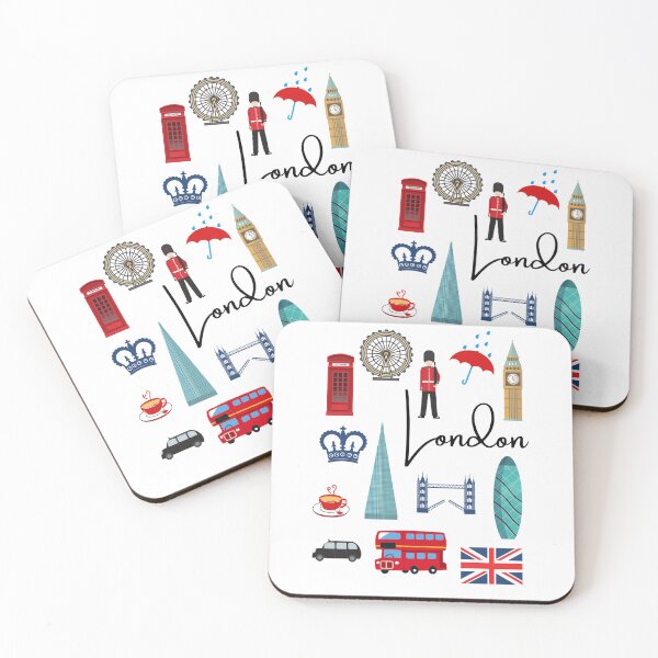 Item preview, London stickers, London sparkles, London iconic buildings on a wallpaper designed and sold by Coolparrotgirl.