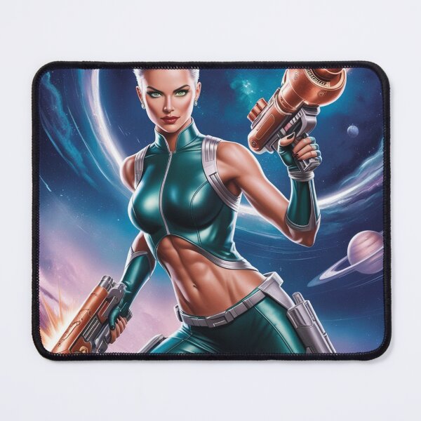 Item preview, Cool Space Heroine scifi art painting cool 50s style science fiction art poster designed and sold by Vintage Designs +.