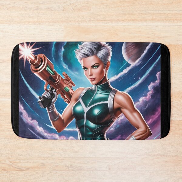 Item preview, Cool Space Heroine scifi art painting cool 50s style science fiction art poster designed and sold by Vintage Designs +.