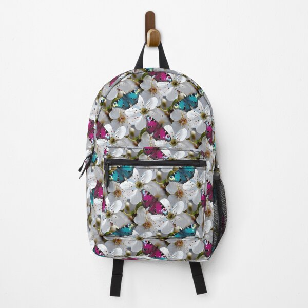 Item preview, Spring vibe white bloom and colorful butterflies pattern designed and sold by mariya-ivanova.