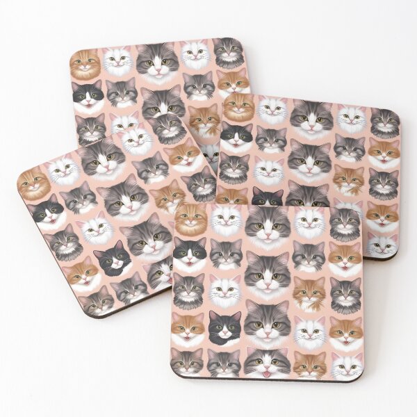 Item preview, Cute Cat Faces - Adorable Feline Head Pattern for Cat Lovers designed and sold by FarmOfCuties.