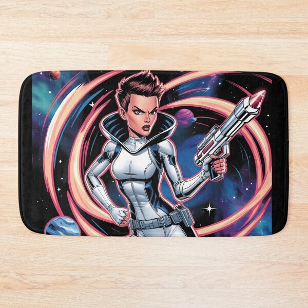 Item preview, Cool Space Heroine scifi art painting cool 50s style science fiction art poster designed and sold by Vintage Designs +.
