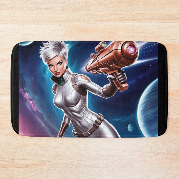 Item preview, Cool Space Heroine scifi art painting cool 50s style science fiction art poster designed and sold by Vintage Designs +.