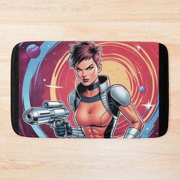Item preview, Cool Space Heroine scifi art painting cool 50s style science fiction art poster designed and sold by Vintage Designs +.