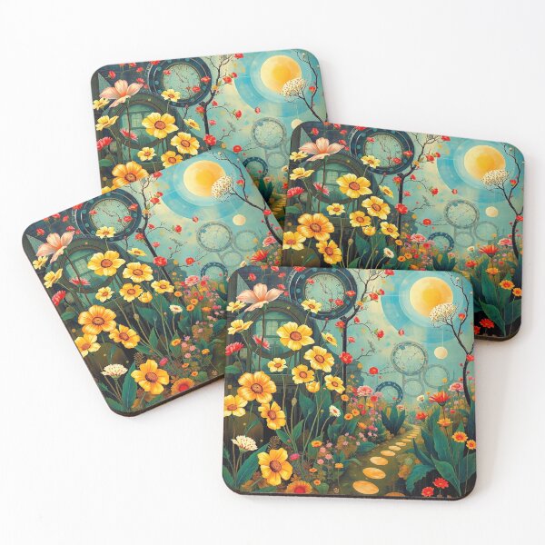 Item preview, A Beautiful Flower Garden painting inspired by Gustav Klimt designed and sold by Vintage Designs +.
