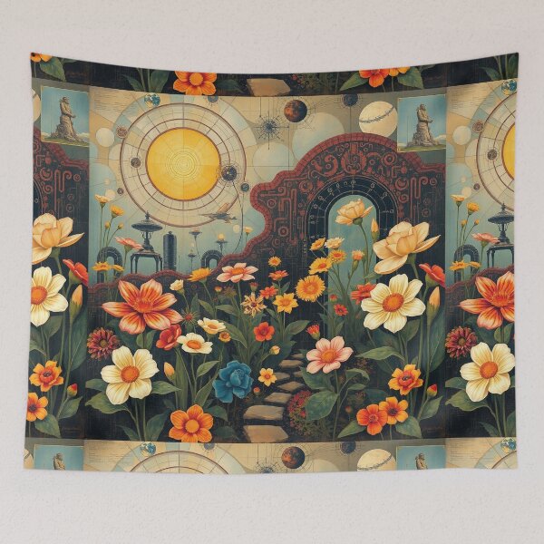 Item preview,  A Beautiful Flower Garden painting inspired by Gustav Klimt designed and sold by Vintage Designs +.
