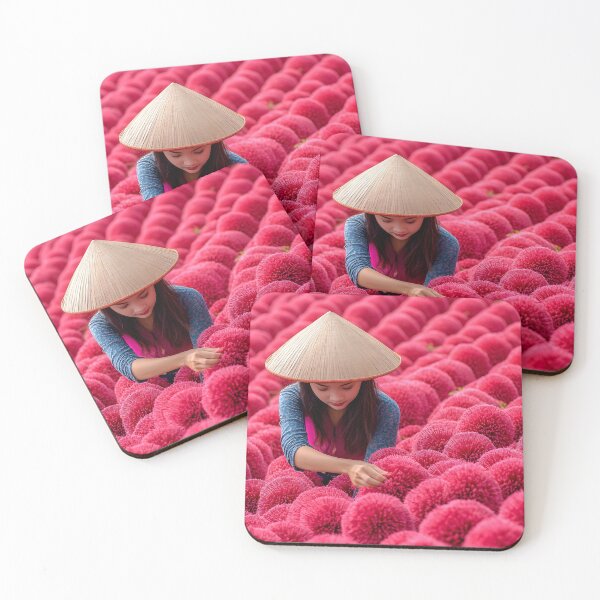 Item preview, Woman harvesting vibrant incense sticks in Vietnam fields designed and sold by Artessie.