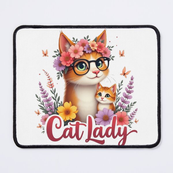 Item preview, Cat lady, lovely cat with flowers designed and sold by nicnacc.