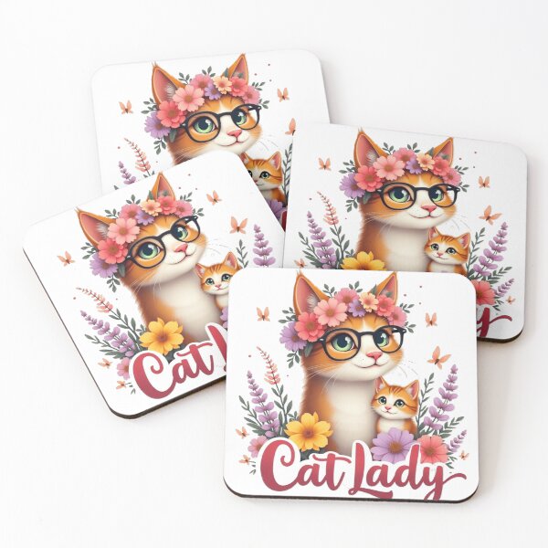 Item preview, Cat lady, lovely cat with flowers designed and sold by nicnacc.