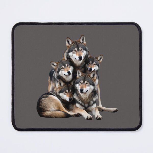Item preview, Adorable Wolves - Cute Wolf Pack Posing Together designed and sold by FarmOfCuties.